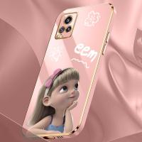 เคสลายเจ้าหญิงน่ารักสำหรับ Vivo V20 SE V20 Pro V23E V21 V21E V23 V25 Pro V25E V27 Pro V27E VIVO Y73 4G Y70 2020 VIVO S7 S15 S16 S16E โปรการ์ตูนน่ารักเด็กผู้หญิงเคสชุบหรูหราสายคล้องแบบมีเคสฝาครอบโทรศัพท์ซิลิโคน