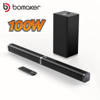 BOMAKER 100W Soundbar 2.1 Bluetooth Speaker 5.0 Home Theater System 3D Surround Sound Bar Subwoofer With Remote Control