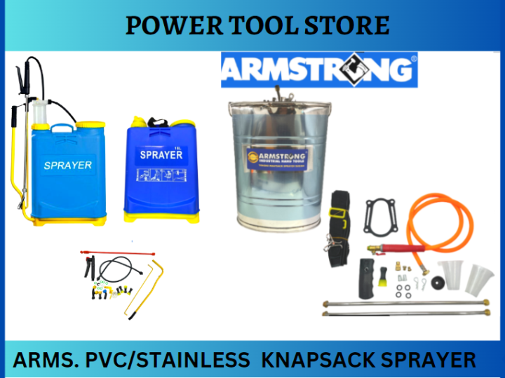 POWER TOOL STORE ARMSTRONG KNAPSACK SPRAYER PVC AND STAINLESS 16L