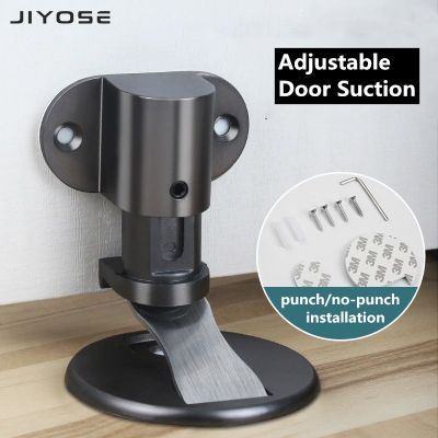Adjustable Stainless Steel Door Stop Punch-free Strong Magnetic Anti-collision Door Stopper Invisible Bathroom Floor Door Stop Door Hardware Locks