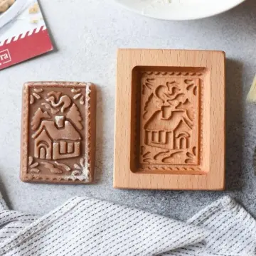 Easter Bunny Wooden Cookie Mold Kitchen Gingerbread Cookie Molds 3D Biscuit  Press Stamp Cake Embossing Baking Tool Bakery Gadget