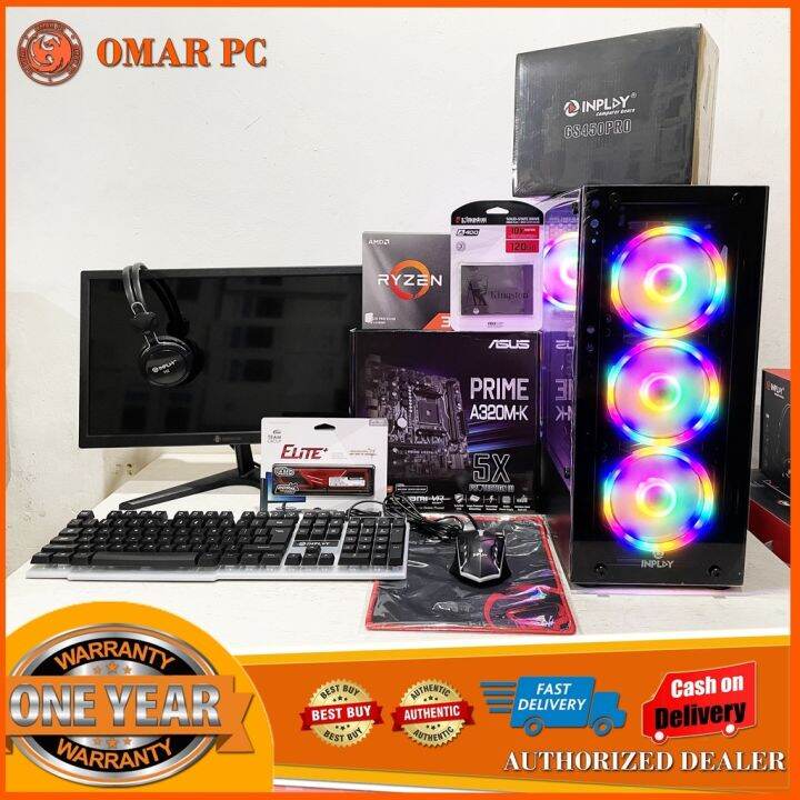 COMPUTER GAMING SET [RYZEN 3 3200G ][ASUS PRIMEA320MK][8GB RAM][120GB SSD][19 INCH MONITOR