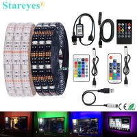 SMD 5050 RGB LED Strip DC 5V USB LED Light Strip Flexible IP20 IP65 Waterproof Tape 1m 2m 3m 4m 5m add Remote For TV Background Wall Stickers Decals