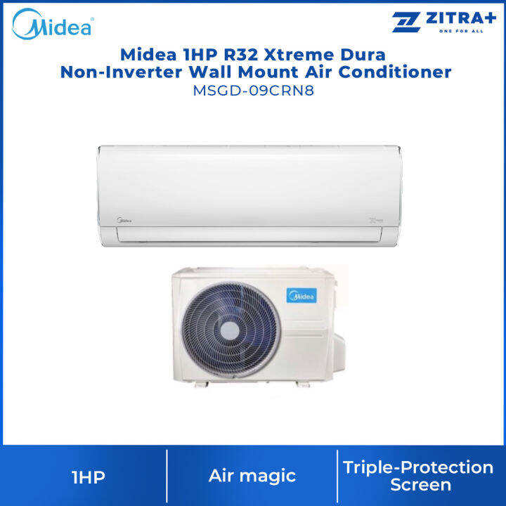 Midea 1HP R32 Xtreme Dura NonInverter Wall Mount Air Conditioner MSGD