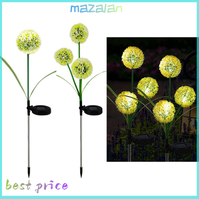 mazalan ไฟสวน Dandelion กลางแจ้ง LED ดอกไม้พลังงานแสงอาทิตย์เดิมพันโคมไฟตกแต่ง