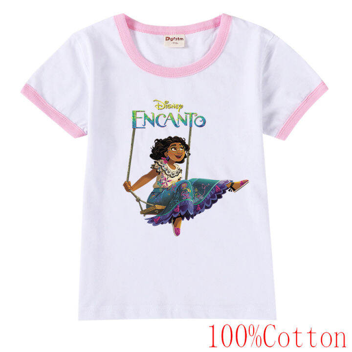 encanto-เสื้อยืดแขนสั้นของเด็กผู้ชายเด็กผู้หญิง-เสื้อลำลองพิมพ์ลายคอกลมใหม่ฤดูร้อนปี8796