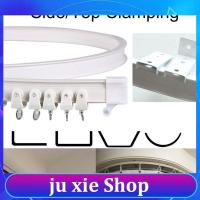 JuXie store 2M Curtain Track Rod Rail Plastic Flexible Ceiling Mounted Curved Straight Slide Windows Bendable Accessories Kit Home