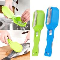 2 In1 Plastic Fishing Scale Brush Cutter Fish Skin Brush Scraping Fast Remove Cleaning Scaler Scraper Kitchen Accessories Gadget