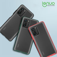 Lenuo สำหรับ Xiaomi Redmi K40 / K40 Pro / K40 Pro +-4-Corner กันกระแทกซิลิโคนที่ยืดหยุ่นกันชน + กระจกฝ้าพีซีกึ่งโปร่งใสฝาหลัง