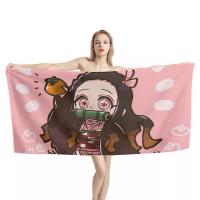 【CC】 Demon Slayer Nezuko Kamado Printing Anime Textile Swim Beach Kids