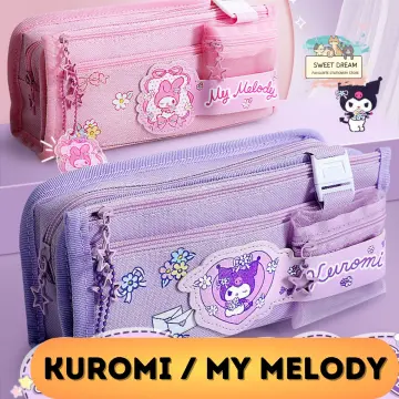 Sanrio Kawaii Cinnamoroll Pencil Bag Anime New My Melody Large Capacity Pencil  Box Student Pencil Case