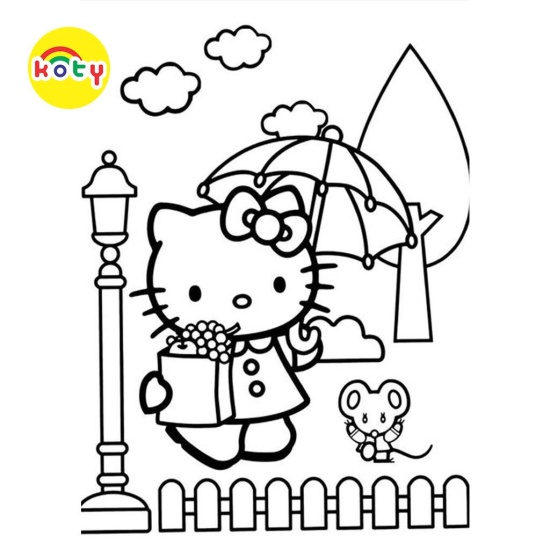Hello Kitty và những người bạn - Set 10 Tờ Tranh Tô Màu A4 A5 Cho Màu Sáp,  Màu Chì - TRANH TÔ MÀU COMIC ANIME MANGA | Lazada.vn