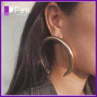 PETI JEWELLERY โลหะสำหรับตกแต่ง ต่างหูทรงหยดน้ำเปิดใหญ่ พังก์สไตล์ รูปทรงดวงจันทร์ ต่างหูรูปพระจันทร์ ของใหม่ ต่างหูโลหะพังค์ สำหรับผู้หญิง