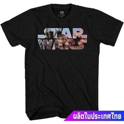 เสื้อยืดสีพื้นไซส์ใหญ่ STAR WARS Mando Child Float Adult Tee Graphic T-Shirt For Men Tshirt sale Star Wars สตาร์ วอร์สS-5XL