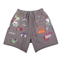 2023 NEW GALLERY DEPT High Street Shorts Ink Painting Hip-Hop Splash Ink Curling Pants Mens Five-Point Sweatpants