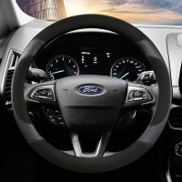 38CM Suede Cow Leather Car Steering Wheel Cover Anti-slip for Ford Focus 2 3 4 MK1 MK2 MK3 MK4 Auto Interior Accessories