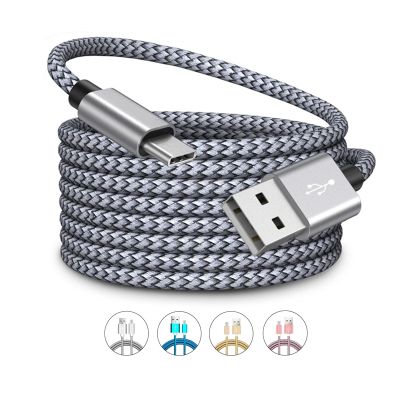 [HOT RUXMMMLHJ 566] USB ประเภท C 2M ความยาว1M 0.25M ไนลอน Fast สายชาร์จสำหรับ Samsung Galaxy S20 S10 A20e A21s A51 A41 A50 A40 Redmi K40หมายเหตุ10