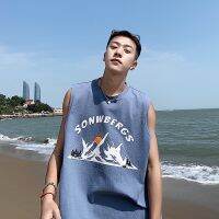 Summer Cartoons Printing Male Vest New Fashion Casual Men Singlets Korean Style Hip Hop Loose Tops