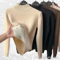 【hot】▥♙ↂ  Thicken Turtleneck Sweaters Warm Knitted Pullover Fleece Lined Knitwear