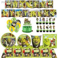 Disney Monster Shrek Prince Dinosaur Princess Theme Birthday Party Supplies Disposable Tableware Balloon Banner Baby Shower Gift