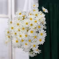 【YF】☸  5 Heads Rayon Flowers Plastic Bouquet Arrangement Garden Wedding Decoration Vase Accessories