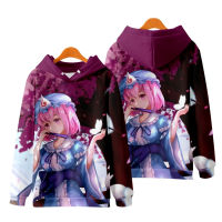 ใหม่ เสื้อกันหนาว เสื้อแจ็กเก็ตแขนยาว มีฮู้ด พิมพ์ลายอนิเมะ Touhou Project Saigyouji Yuyuko 3D ทรงหลวม สไตล์ญี่ปุ่น แฟชั่นสําหรับผู้ชาย และผู้หญิง