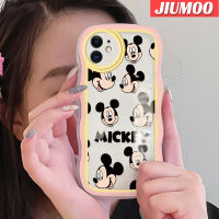 เคส JIUMOO สำหรับ iPhone 11 Pro 11 Pro Max เคสลายการ์ตูนแฟชั่นมิกกี้สีสันสดใสเคสโทรศัพท์แบบใสขอบซิลิโคนเคสกันกระแทกเคสนิ่มโปร่งใสป้องกันเลนส์กล้อง