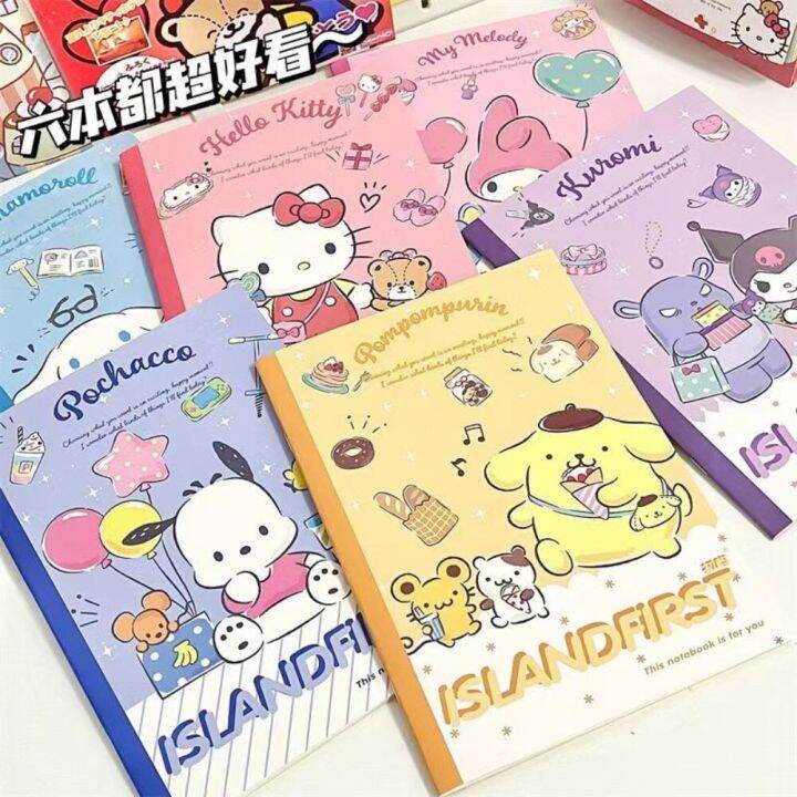 Kawaii Sanrio Cinnamoroll Notebook Kuromi Anime School Supplies Diary
