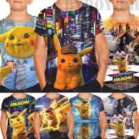 Eevee Pikachu T-Shirt Kids BoysGirls Cartoon Print Casual Short Sleeve