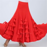 Flamenco Dress Spanish Dance Gypsy Skirt Woman Waltz Ballroom Classical Competition Practice Layered Big Swing Dancing Stage