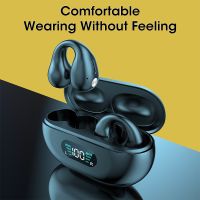 ♛ TWS In ear Clip Bone Conduction Wireless Bluetooth Headset Sports Ultra Long Endurance With Digital Display Intelligent Control