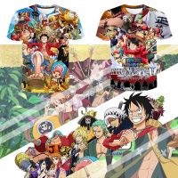 Japanese Summer 2022 Anime New Mens T-shirt Luffy Loose Casual Shirt