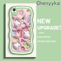 เคส Chenyyka สำหรับ OPPO A37 A37F เคส NEO 9ลายการ์ตูน3D กระต่ายสีสันสดใสขอบครีมเคสมือถือกันกระแทกแบบใสนิ่มเคสโปร่งใสลายกล้องถ่ายรูปที่สร้างสรรค์