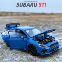 1/32 Subarus WRX STI โมเดลรถยนต์สปอร์ตโลหะจำลองรถแข่งของเล่นโลหะแบบจำลองของขวัญสำหรับเด็กเก็บรวบรวมแสงและเสียง