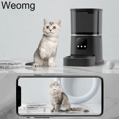 3L ให้อาหารกล้องวีดีโอ6ล. เครื่องให้อาหารสุนัขแมวเครื่องให้อาหารสัตว์เลี้ยงอัตโนมัติอัจฉริยะ Wi-Fi กล่องจ่ายอาหารแห้งอัจฉริยะบันทึกเสียงได้
