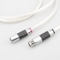 7NOCC OCC Silver Plated audio XLR interconnect cable With carbon fiber XLR connector plug