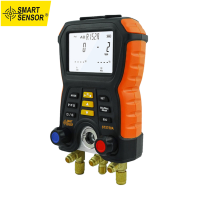 สมาร์ทเซ็นเซอร์ ST5750A อิเล็กทรอนิกส์ Manifold Meter ระบบทำความเย็นดิจิตอล Manifold วัดความดันการตรวจสอบการรั่วไหลสำหรับ83ชนิดสารทำความเย็นที่มีคลิปทดสอบสำหรับเครื่องปรับอากาศตู้เย็น