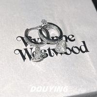 [COD] Dowager full of diamonds three-dimensional little Saturn sweet cool love ring niche fashionable earrings