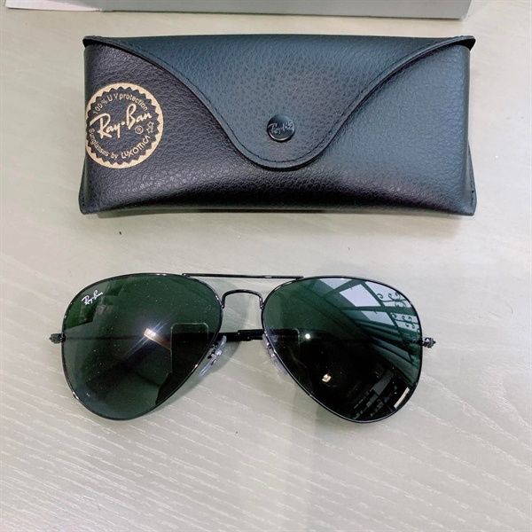 Ảnh Thật] Kính Mát Rayban Aviator Large Metal RB3025 L2823 Gọng đen mắt đen  (58-14-135) 