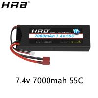 HRB 2S2P 2S Lipo 7.4V 7000mah 55C Hard Case Battery T Deans XT60 EC5 XT90 SCX10 Car FPV Airplane Truck RC Parts