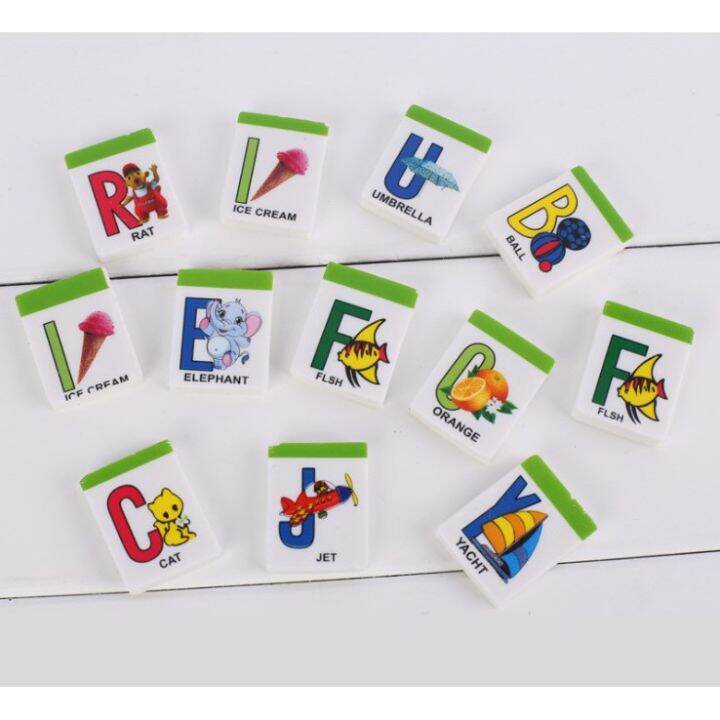 48 Pcs Bulk ABC Gum Rubber Eraser Pambura Cute Educational Erasers