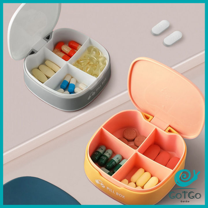 gotgo-กล่องเก็บยาขนาดเล็ก-กล่องแยกยา-กล่องจัดระเบียบยา-กันน้ำและกันชื้น-กล่องเก็บของ-สปอตสินค้า-silicone-pill-box