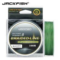 JACKFISH 100m 8 Strand PE Braided Fishing Line 10-80LB Multifilament Fishing Lines For Carp Fishing Tackle Saltwater Fishing