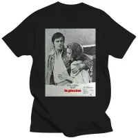 ที่ยอดเยี่ยมพิมพ์เสื้อยืดผู้ชาย La piscine Alain Delon Romy Schneider ภาพยนตร์โปสเตอร์ของขวัญ TEE สำหรับผู้ชายเสื้อยืด