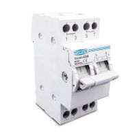 2X TOMZN 2P 63A MTS Dual Power Manual Transfer Isolating Switch Interlock Circuit Breaker Din Rail Isolating