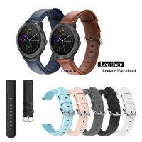 สายหนังลูกวัว20มม. สำหรับ Garmin Vivoactive 3 Music Element/venu Sq 2 /Forerunner 645 245 55 158