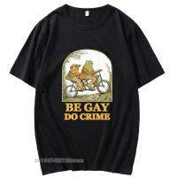 Harajuku Print Ride Bike Frog T-Shirt Men Spring Black Basic Male Casual Loose Tshirt