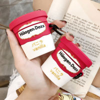 【On Sale】 Extreme Deals MALL 3D Haagen Dazs Ice Ice Ice Ice Box Skin เคสหูฟัง For1/2ซิลิโคนอุปกรณ์เสริม