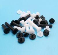 20pcs 5.5mm *L Nylon POM White or Black Book Screw Plastic Account Book Screws Male Female Docking Nut Binding Snap Rivet Screws Nails  Screws Fastene