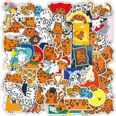 50pcs/Pack Illustration Cute Tiger Stickers Waterproof Skateboard Motorcycle Guitar Luggage Laptop Bicycle Sticker Kids Toys